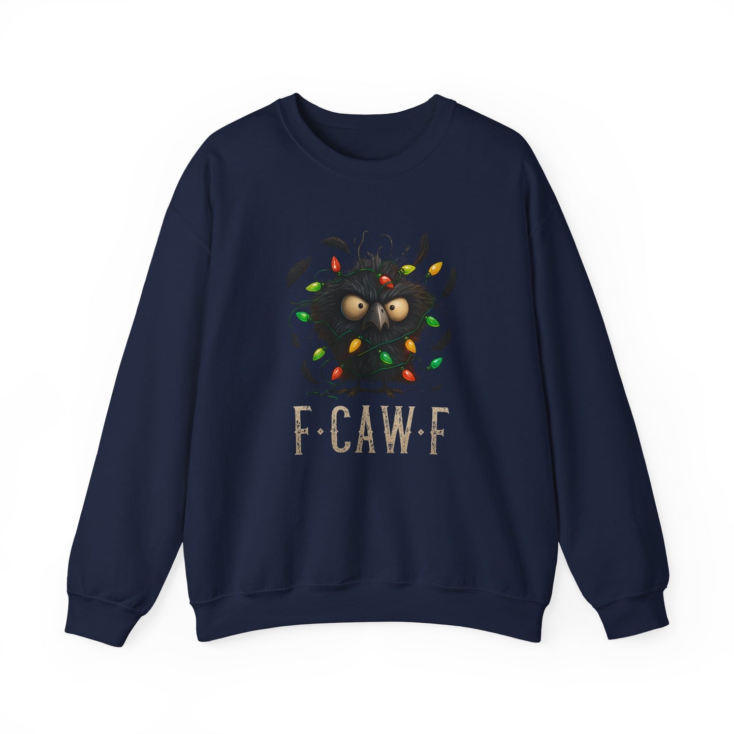 *F-Caw-F Festive Crewneck Sweatshirt, Holiday Sweatshirt, Unisex Sweater, Christmas Gift, Cozy Sweatshirt