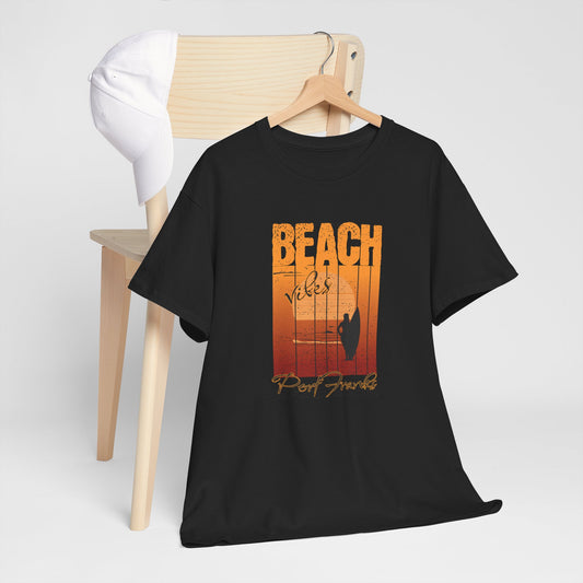 *Beach Vibes Port Franks Unisex Heavy Cotton Tee | Casual Summer T-Shirt, Gift for Beach Lovers, Vacation Wear, Perfect for Relaxation