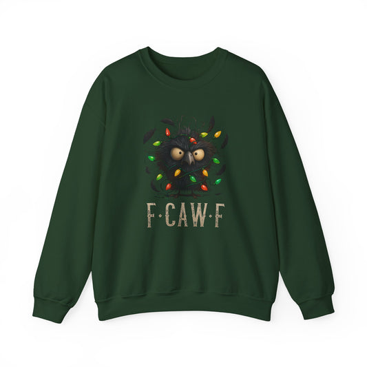 *F-Caw-F Festive Crewneck Sweatshirt, Holiday Sweatshirt, Unisex Sweater, Christmas Gift, Cozy Sweatshirt