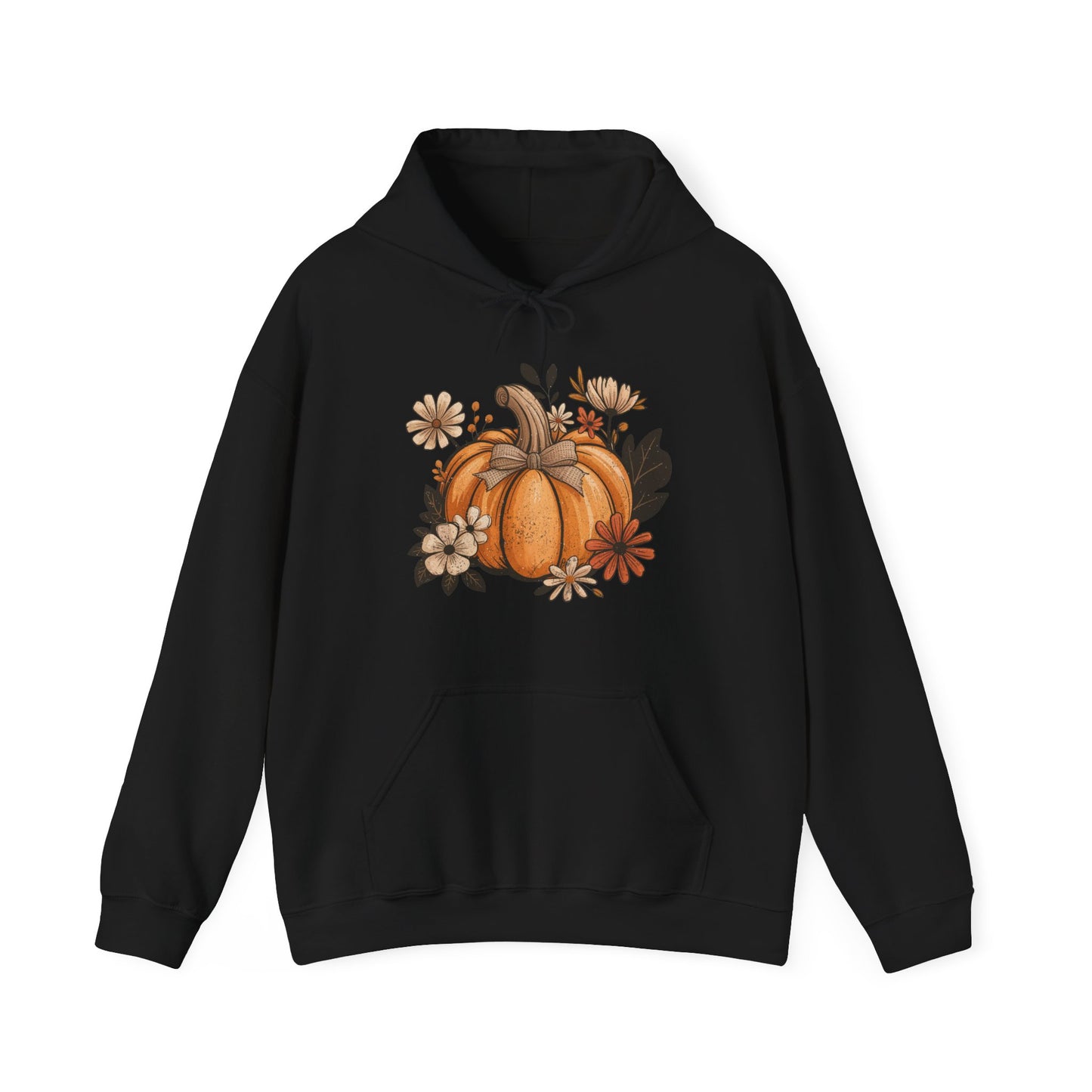 *Pumpkin Floral Hoodie - Cozy Fall Vibes, Unisex Sweatshirt for Halloween, Thanksgiving, Autumn Style, Gift Idea