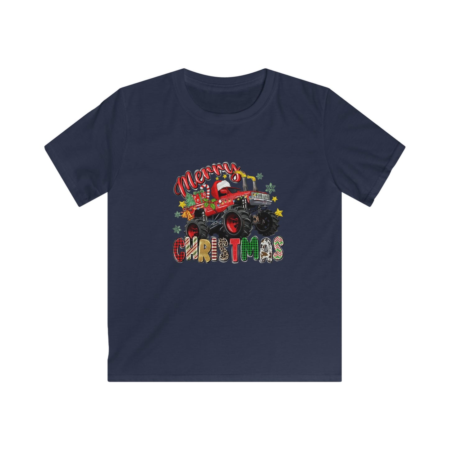 Kids Monster Truck Christmas T-shirt