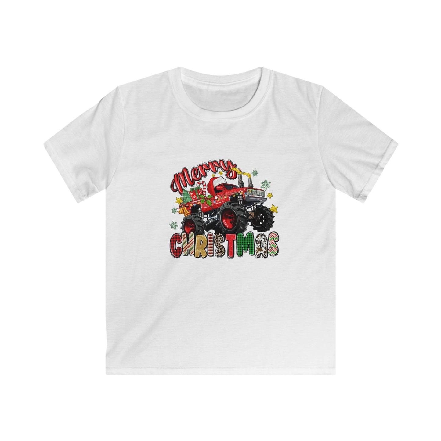 Kids Monster Truck Christmas T-shirt