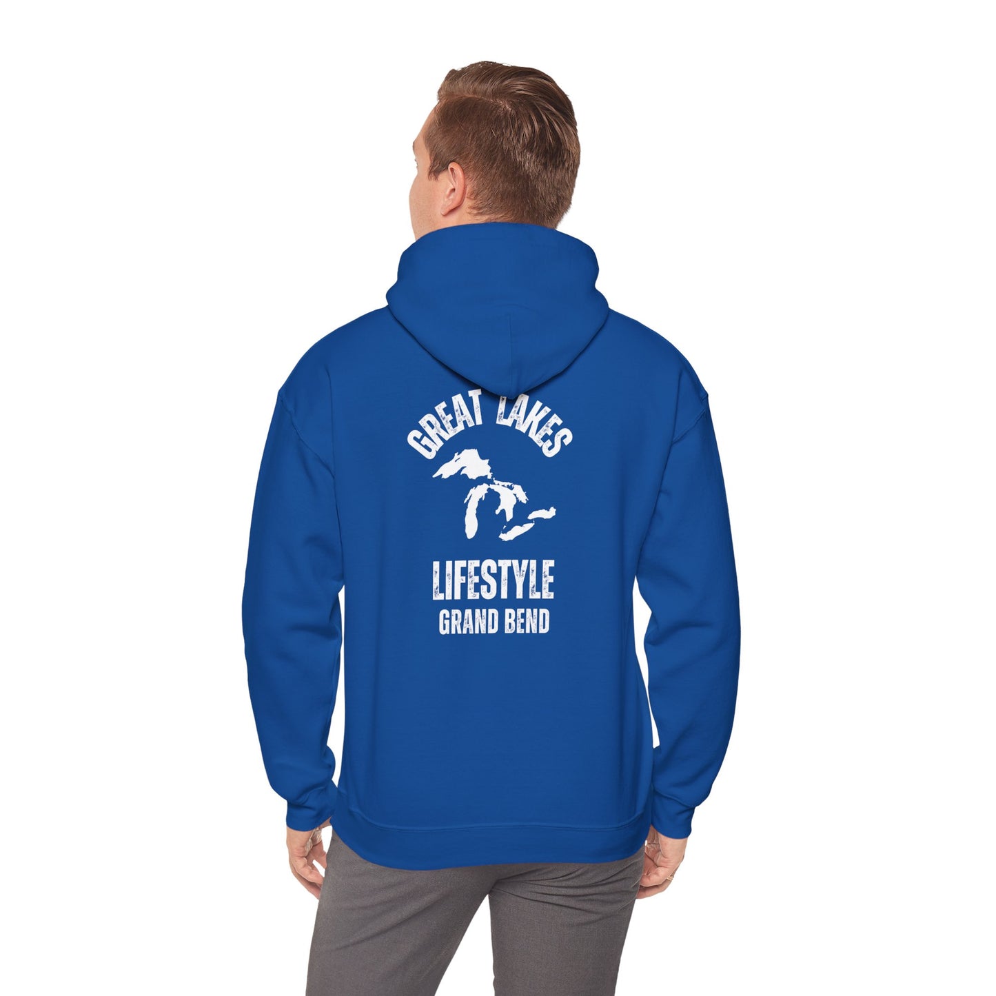 Great Lakes Lifestyle Hoodie, Design on Back, Grand Bend