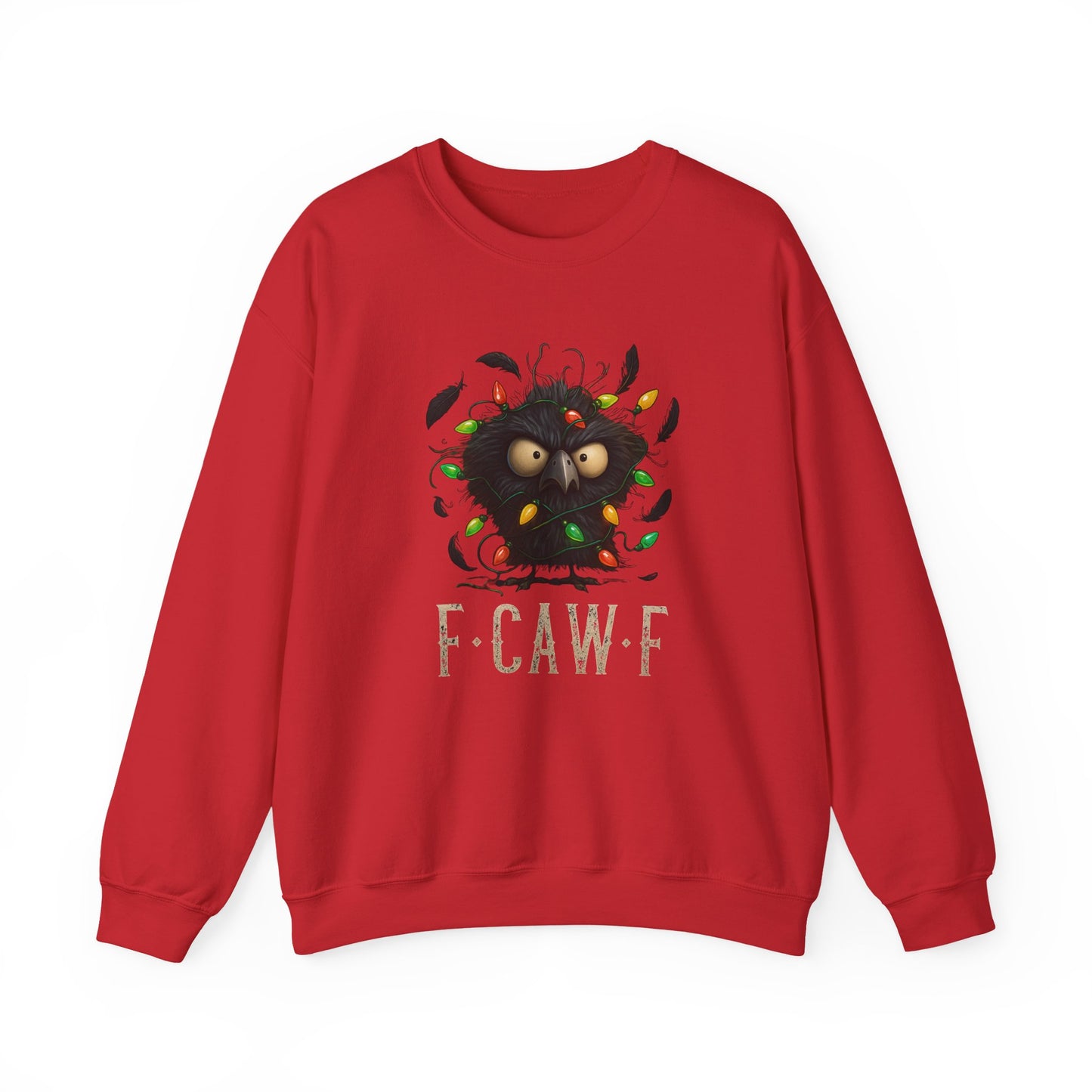 *F-Caw-F Festive Crewneck Sweatshirt, Holiday Sweatshirt, Unisex Sweater, Christmas Gift, Cozy Sweatshirt