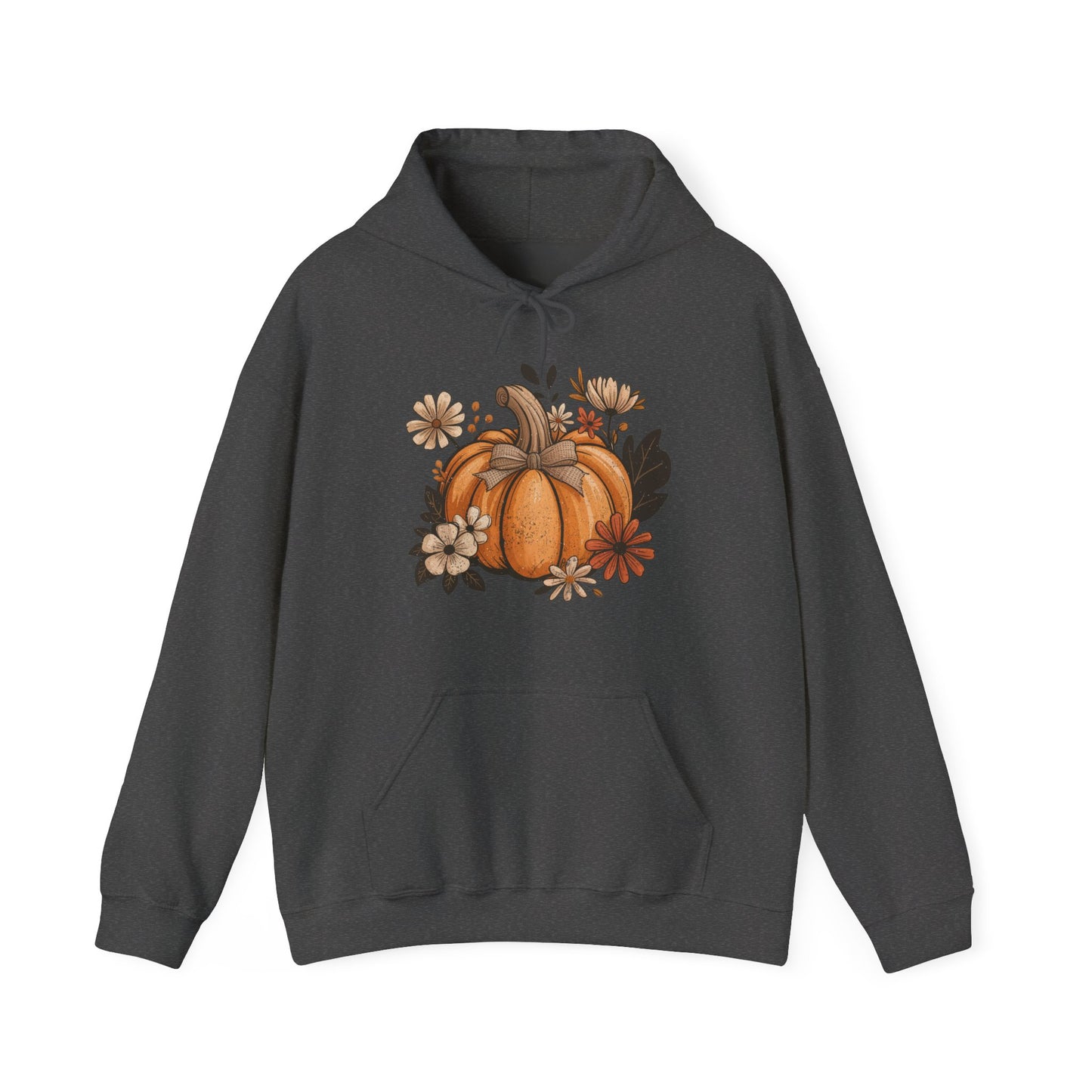 *Pumpkin Floral Hoodie - Cozy Fall Vibes, Unisex Sweatshirt for Halloween, Thanksgiving, Autumn Style, Gift Idea