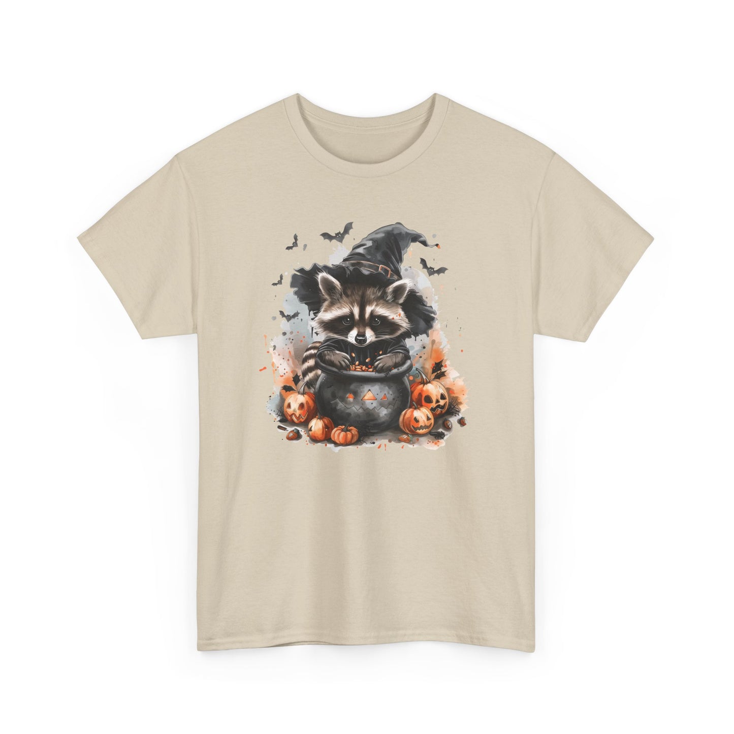 *Halloween Raccoon Tee, Unisex Cotton T-Shirt, Cute Animal Shirt, Fall Apparel, Seasonal Outfit, Trick or Treat Shirt