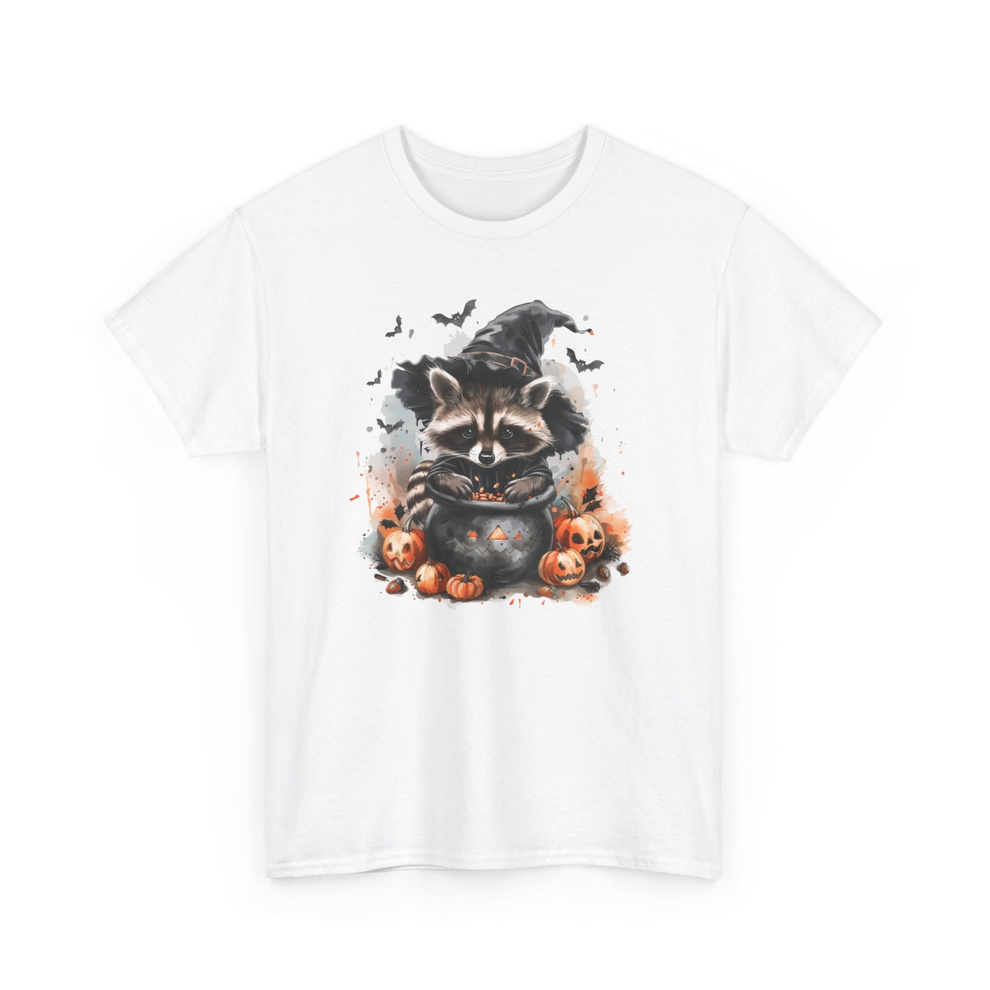 *Halloween Raccoon Tee, Unisex Cotton T-Shirt, Cute Animal Shirt, Fall Apparel, Seasonal Outfit, Trick or Treat Shirt