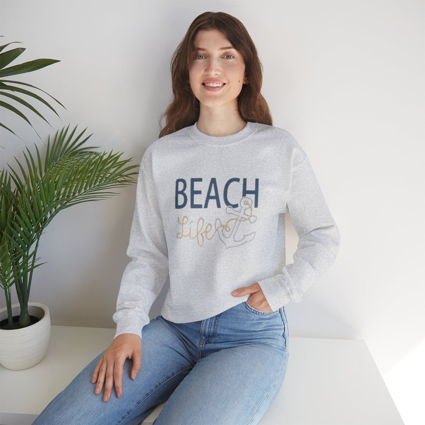 Beach Life Crewneck Sweatshirt, Nautical Sweatshirt, Boating Sweatshirt, Beach Sweatshirt, Unisex Sweatshirt