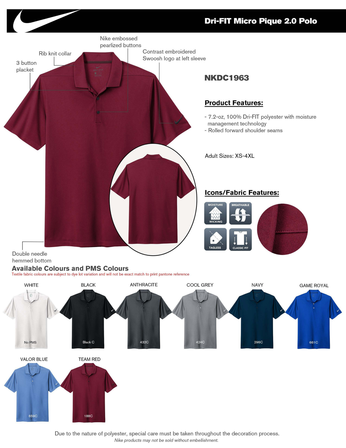 NIKE NKDC1963 - DRI FIT MICRO PIQUE 2.0 POLO