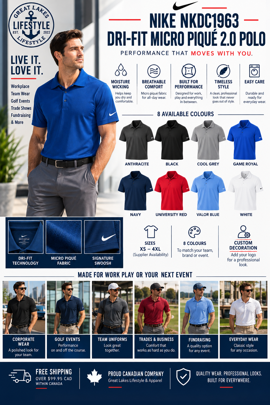 NIKE NKDC1963 - DRI FIT MICRO PIQUE 2.0 POLO