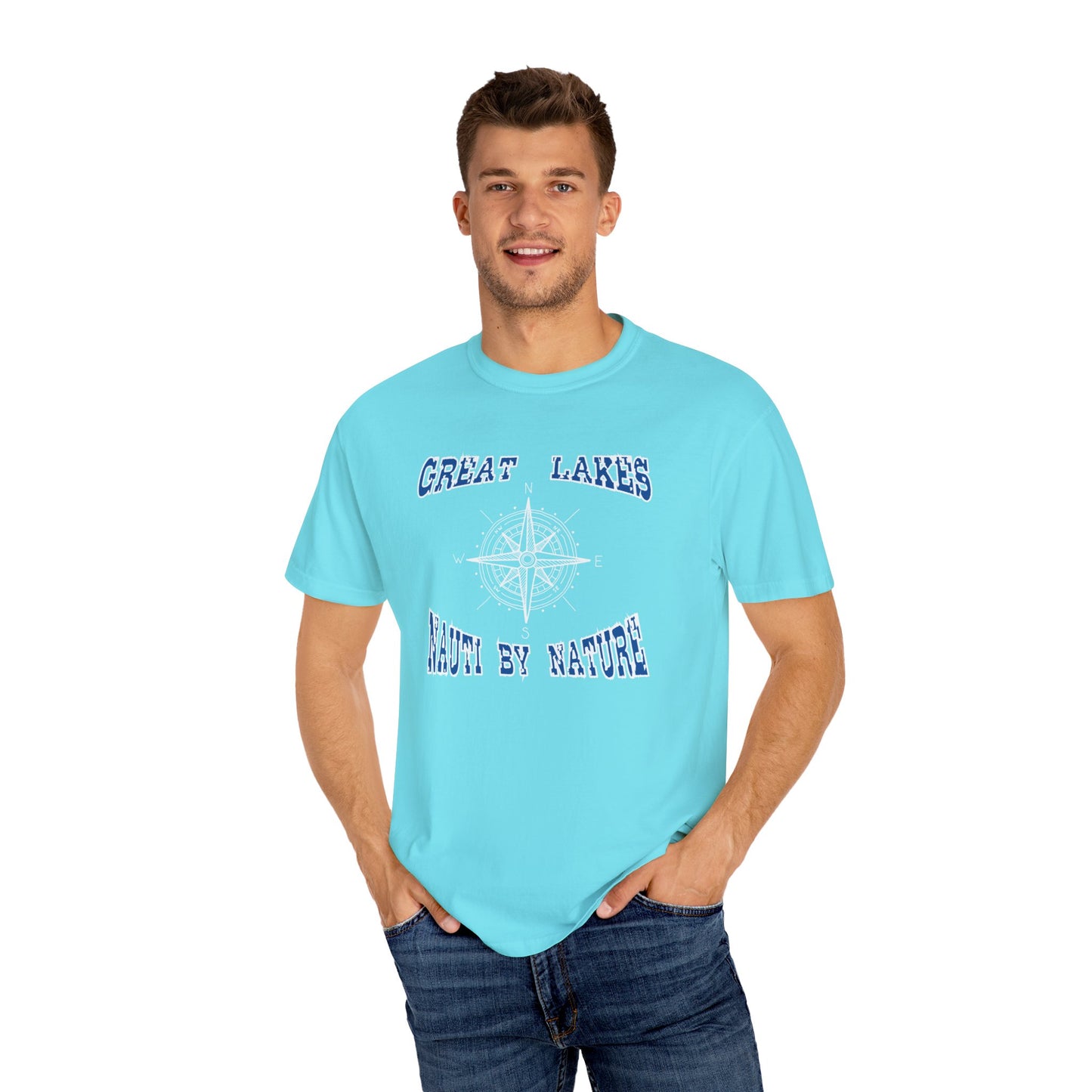 Great Lakes Compass Unisex Comfort Colors T-shirt Nauti By Nature Tee