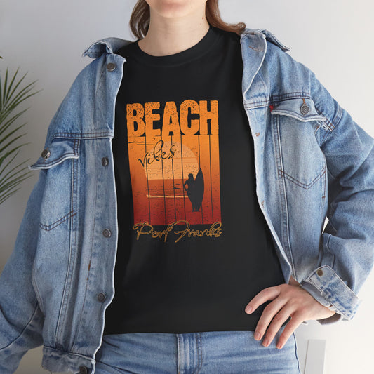 *Beach Vibes Port Franks Unisex Heavy Cotton Tee | Casual Summer T-Shirt, Gift for Beach Lovers, Vacation Wear, Perfect for Relaxation