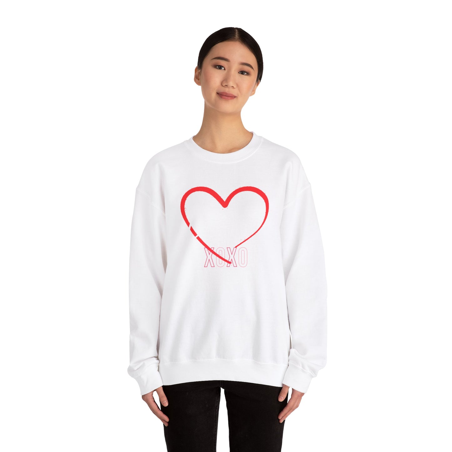 Valentine's Day Sweatshirt Cozy Love Heart Sweatshirt Love You Valentine's Day Gift