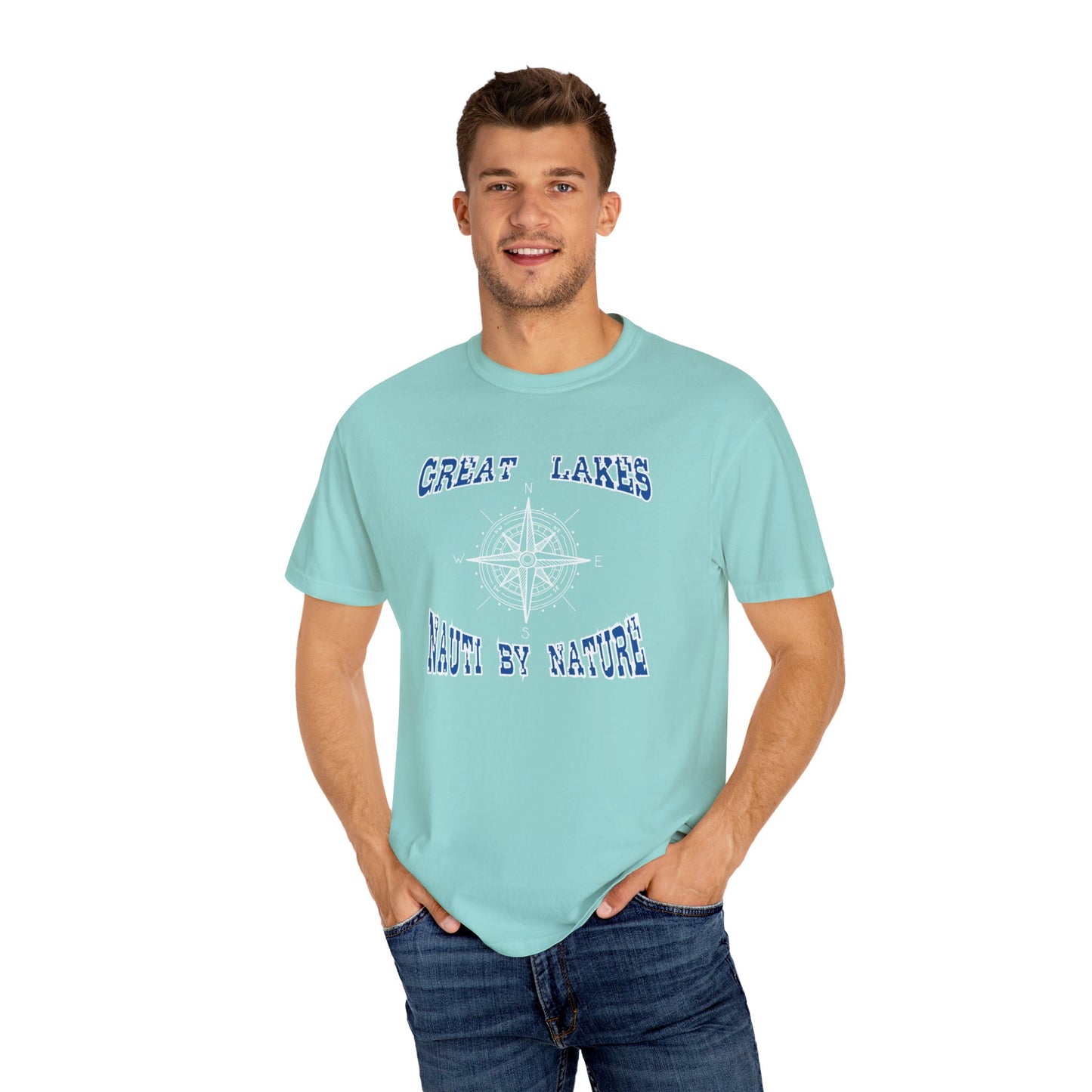 Great Lakes Compass Unisex Comfort Colors T-shirt Nauti By Nature Tee