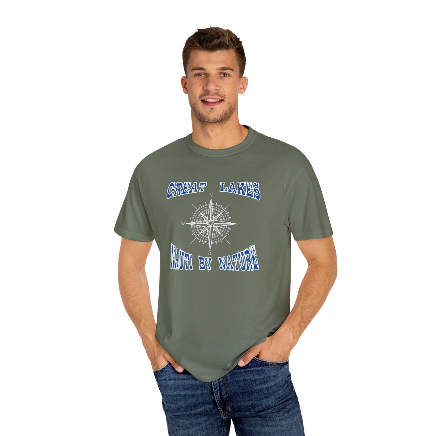 Great Lakes Compass Unisex Comfort Colors T-shirt Nauti By Nature Tee