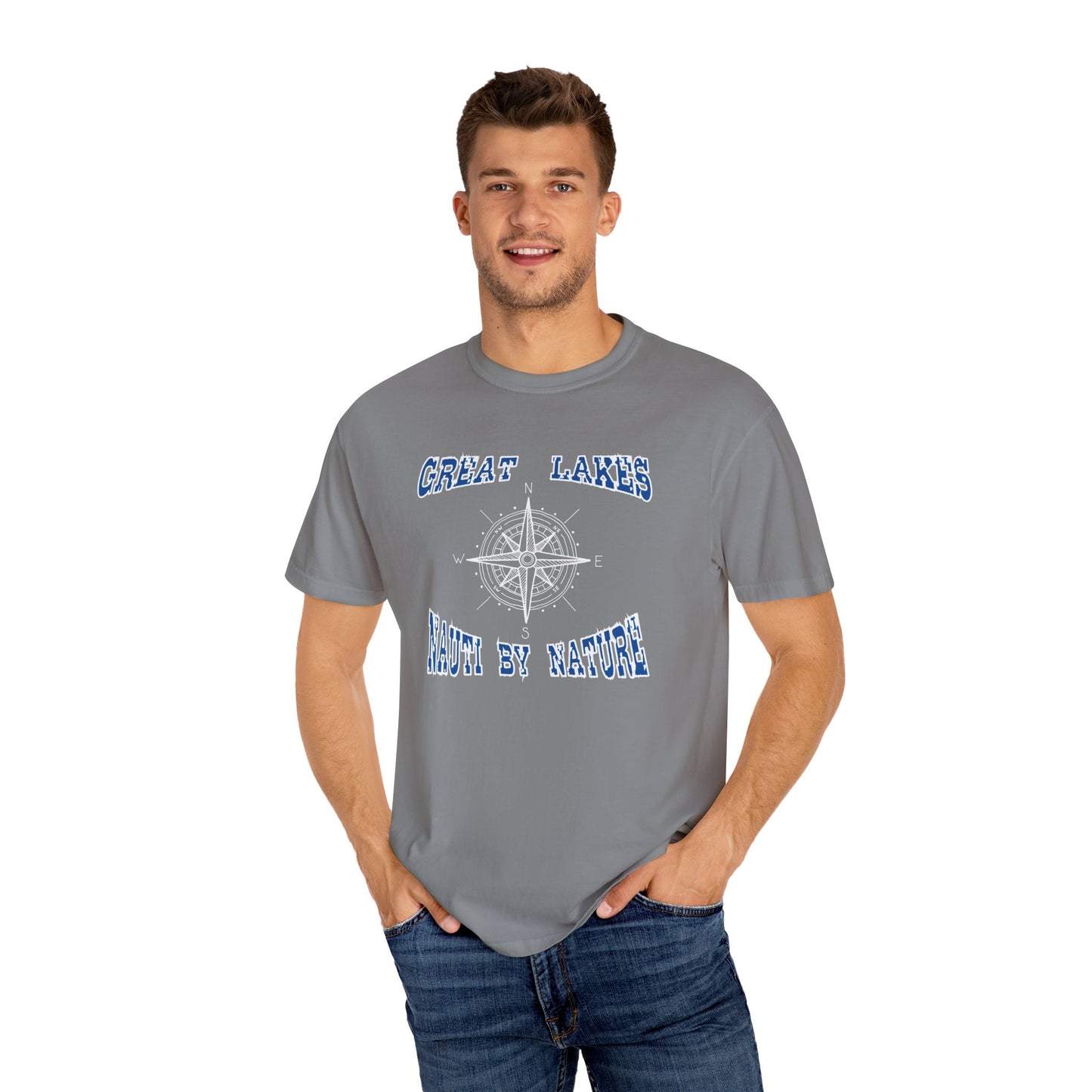 Great Lakes Compass Unisex Comfort Colors T-shirt Nauti By Nature Tee