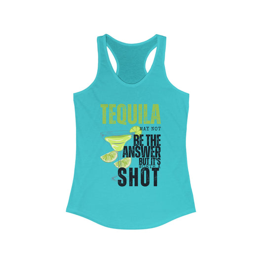 *Tequila Lovers Racerback Tank - Funny Women's Summer Shirt, Beachwear, Party Top, Gift for Cocktail Enthusiasts, Vacation Apparel