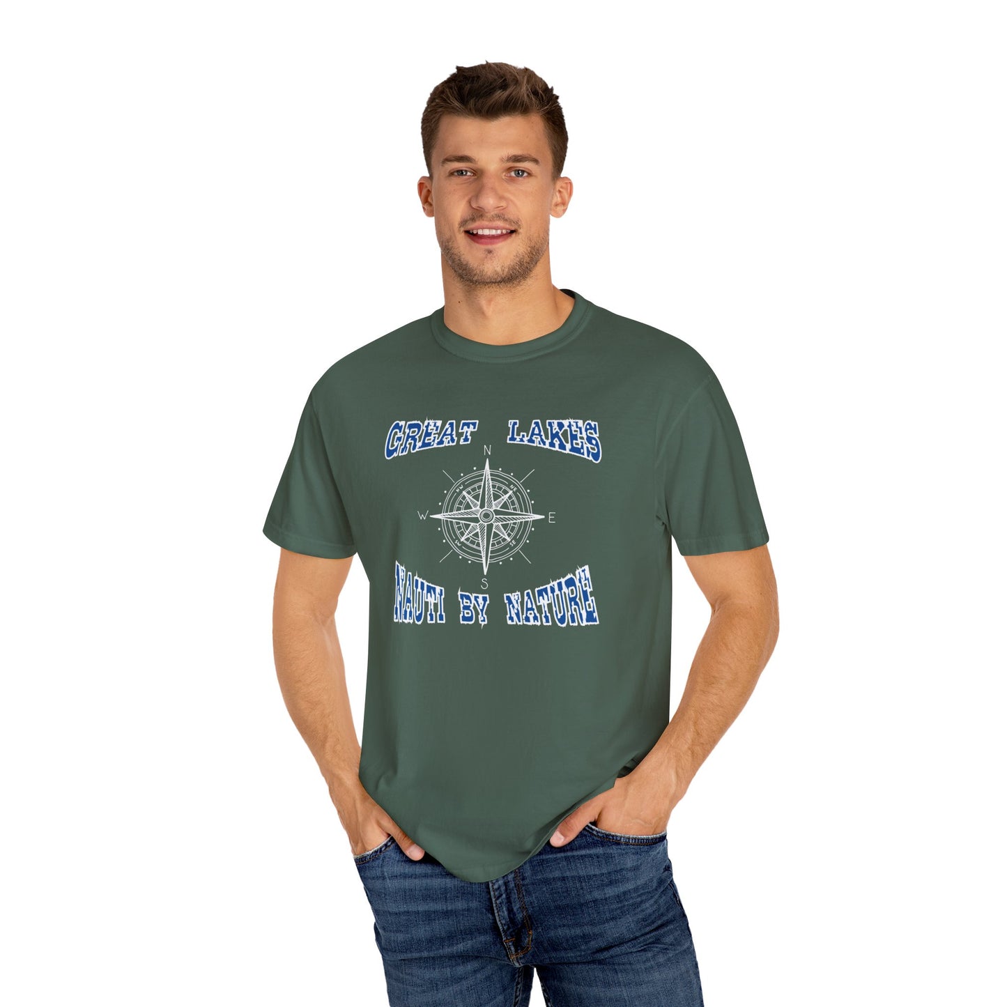 Great Lakes Compass Unisex Comfort Colors T-shirt Nauti By Nature Tee