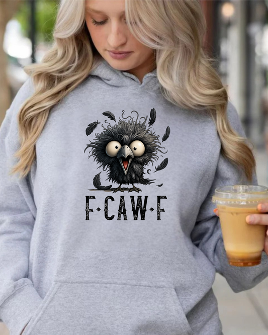 *F-Caw-F Funny Animal Hooded Sweatshirt, Cozy Sweatshirt, Unisex Hoodie, Gift for Animal Lovers, Casual Wear, Halloween Apparel
