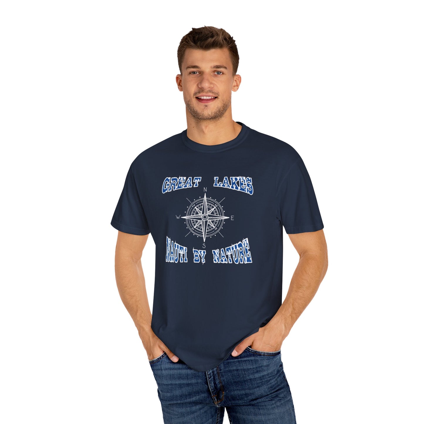 Great Lakes Compass Unisex Comfort Colors T-shirt Nauti By Nature Tee