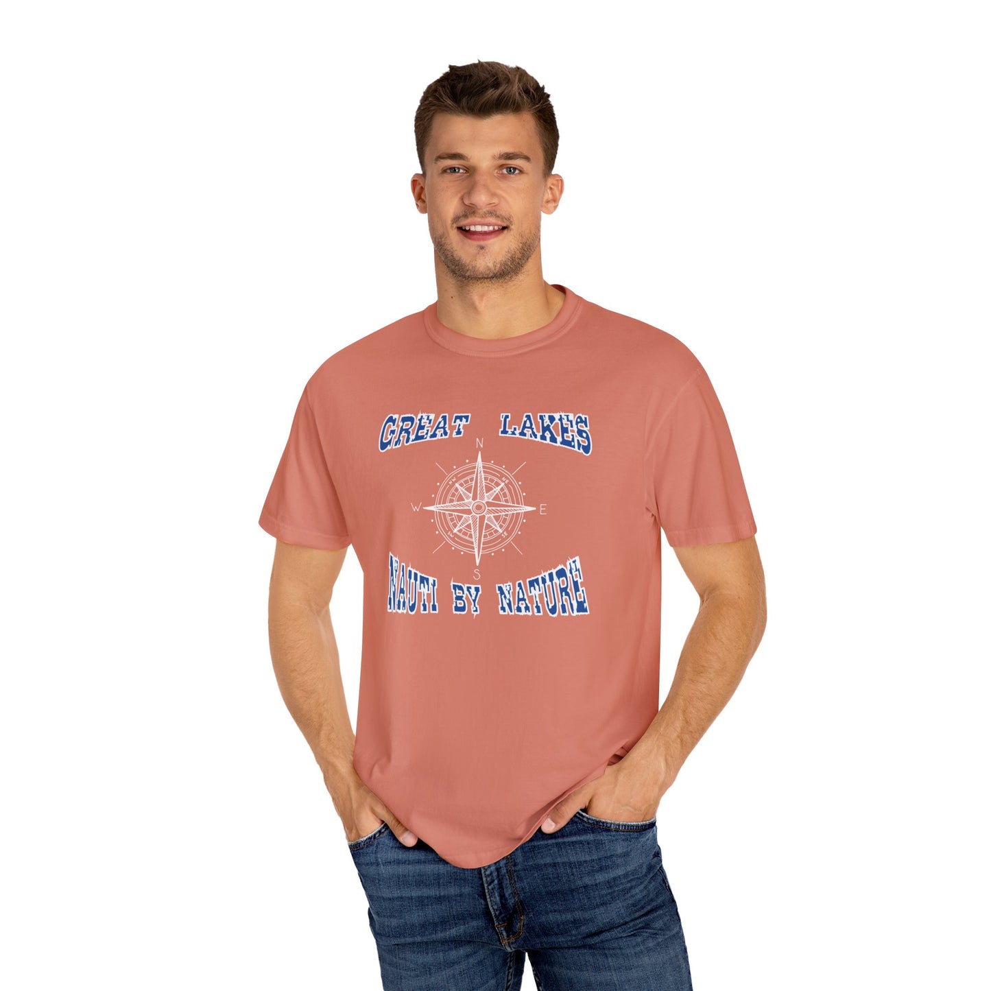 Great Lakes Compass Unisex Comfort Colors T-shirt Nauti By Nature Tee