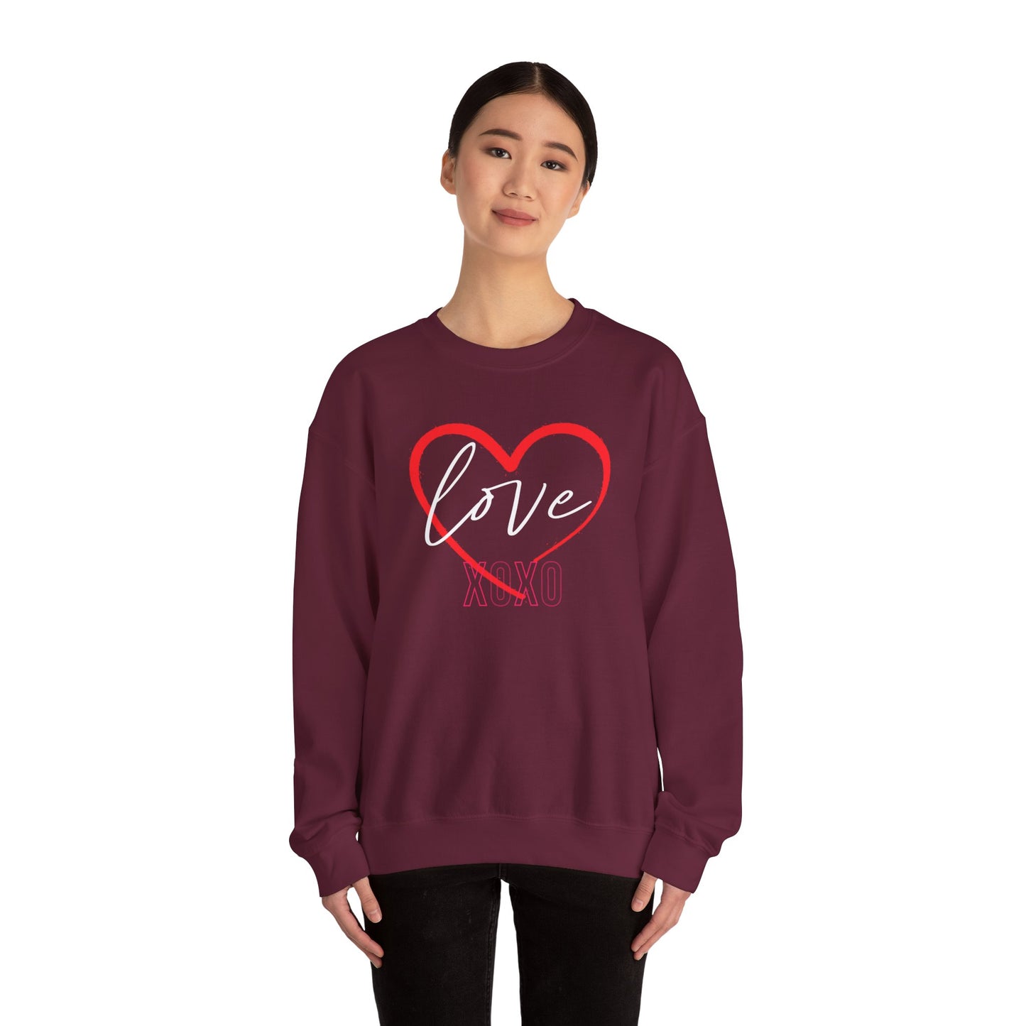 Valentine's Day Sweatshirt Cozy Love Heart Sweatshirt Love You Valentine's Day Gift