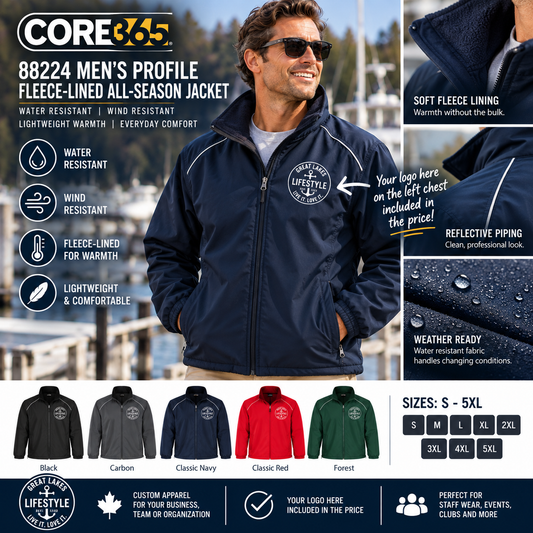 CORE365 Men’s Profile Fleece-Lined All-Season Jacket – Custom Logo Included