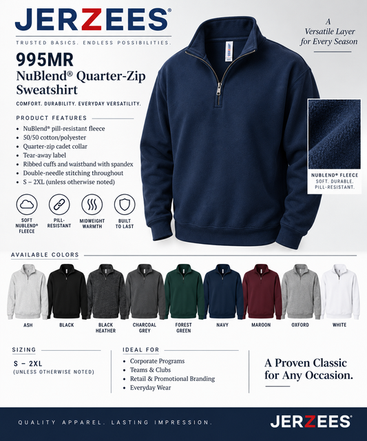 Jerzees 995MR NuBlend® Quarter-Zip Sweatshirt