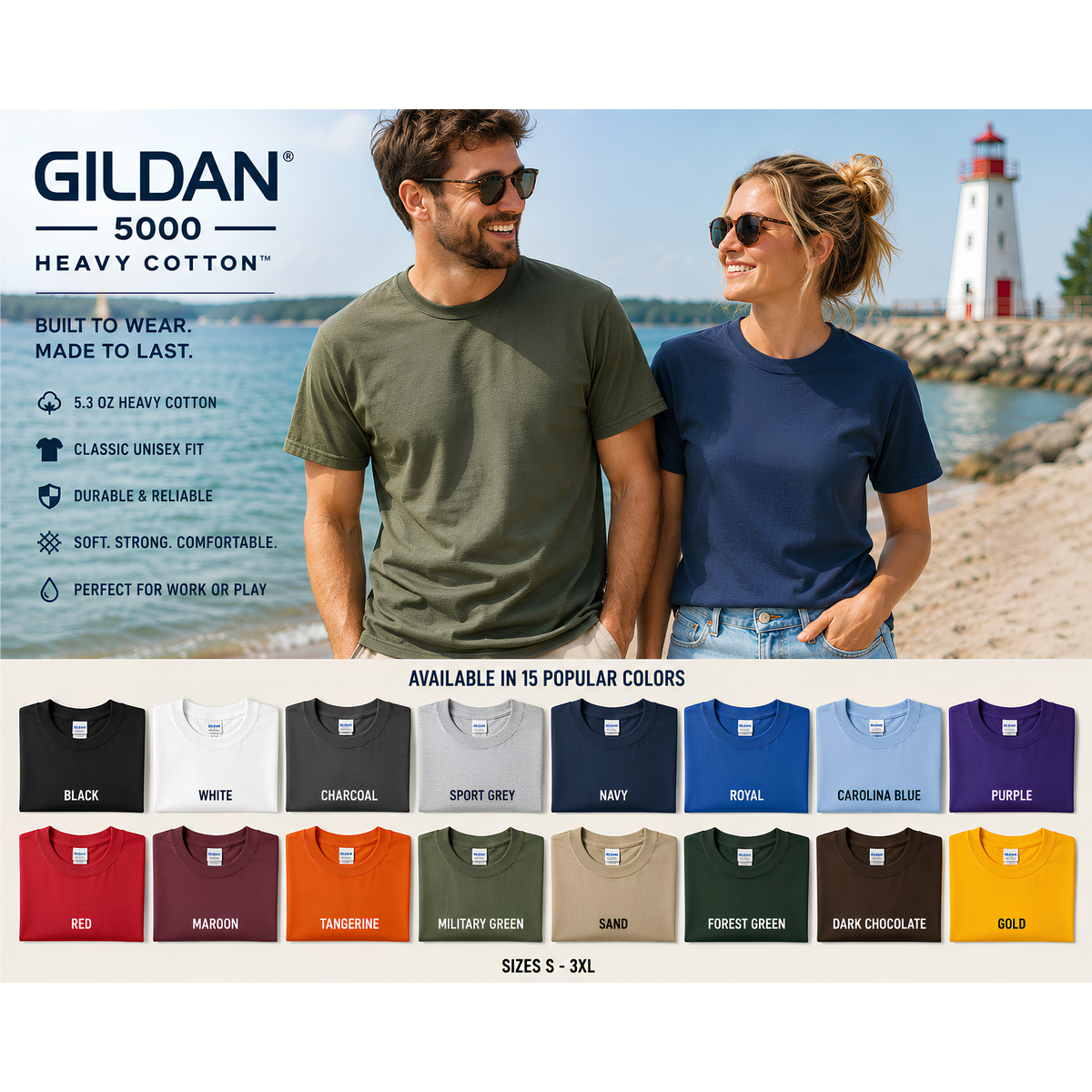 Gildan 5000 Heavy Cotton™ Unisex T-Shirt