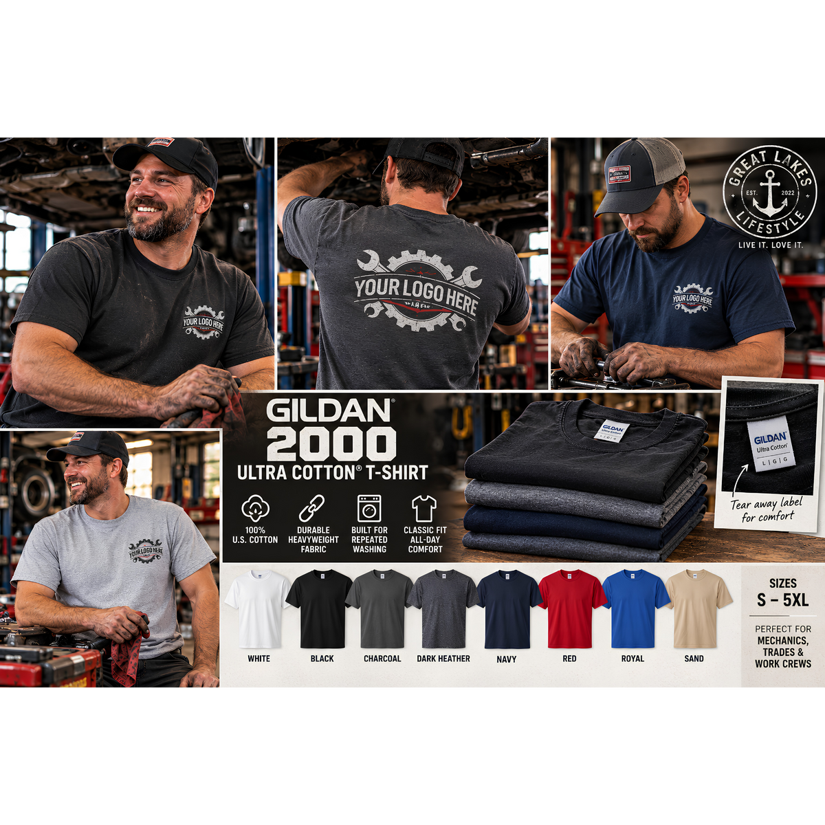 Gildan 2000 Ultra Cotton® Heavyweight Work T-Shirt | Built for the Workday