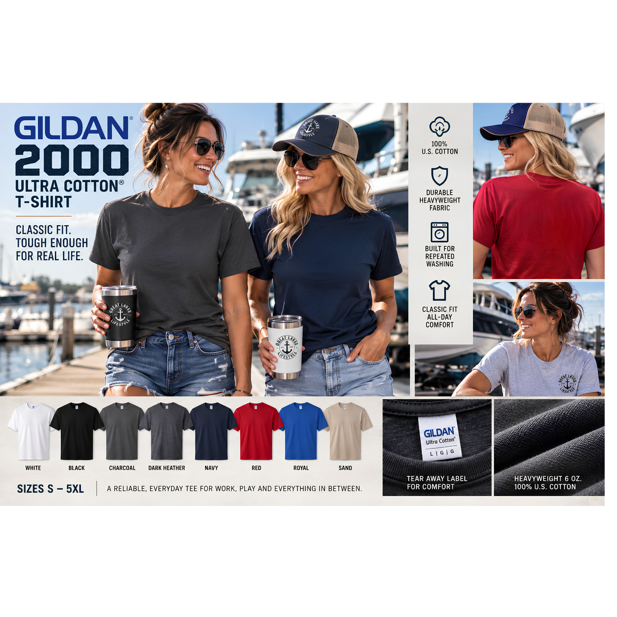 Gildan 2000 Ultra Cotton® Heavyweight Work T-Shirt | Built for the Workday