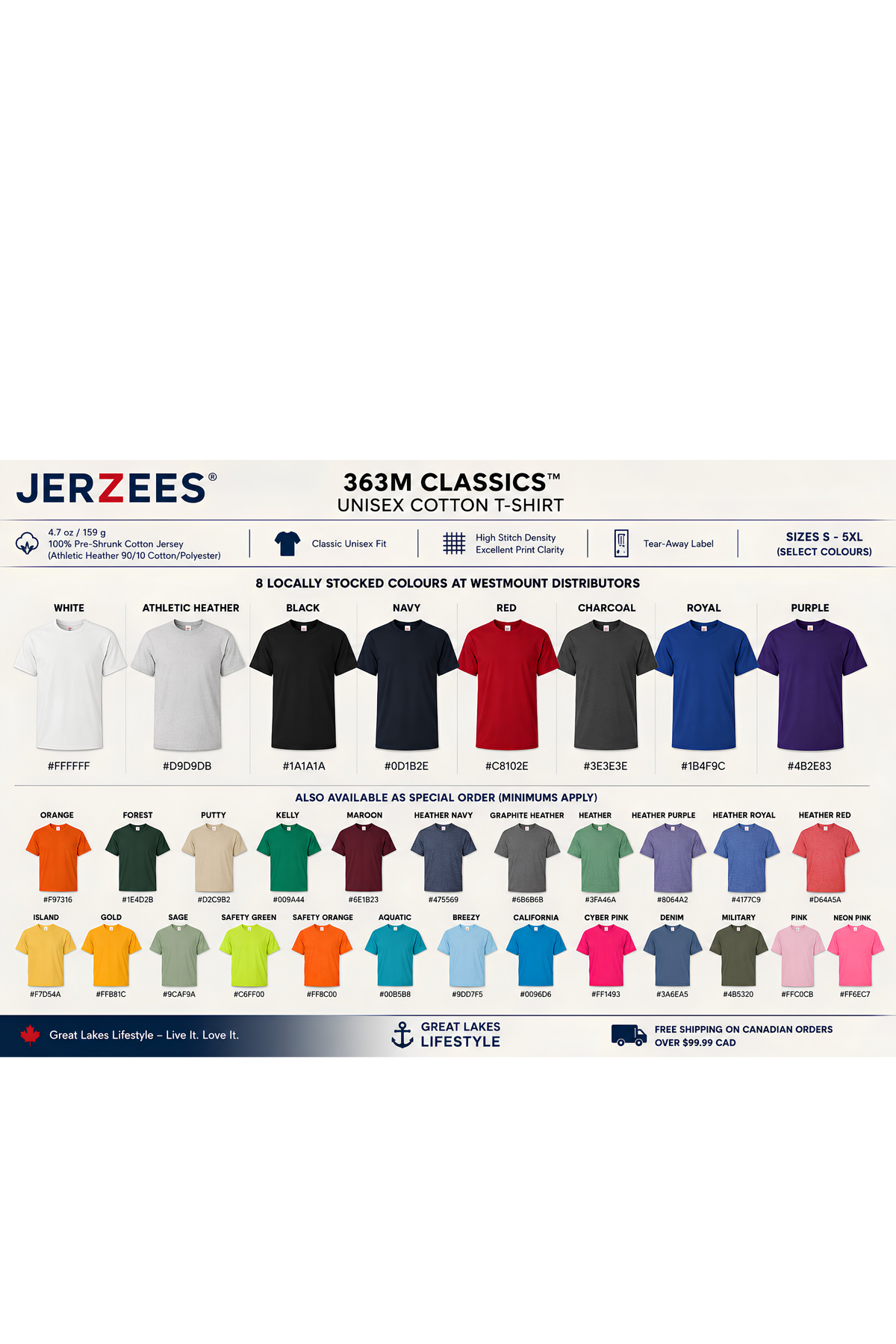 JERZEES 363M Classics™ Unisex Cotton T-Shirt