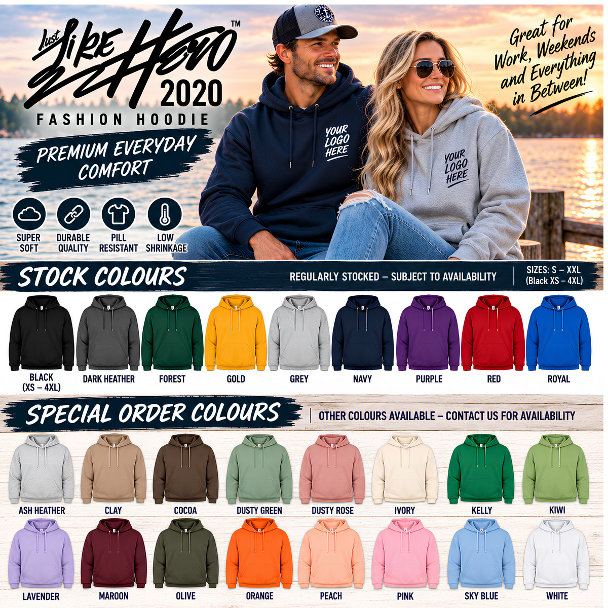 Just Like Hero 2020 Premium Fleece Hoodie – Your New Everyday Favourite