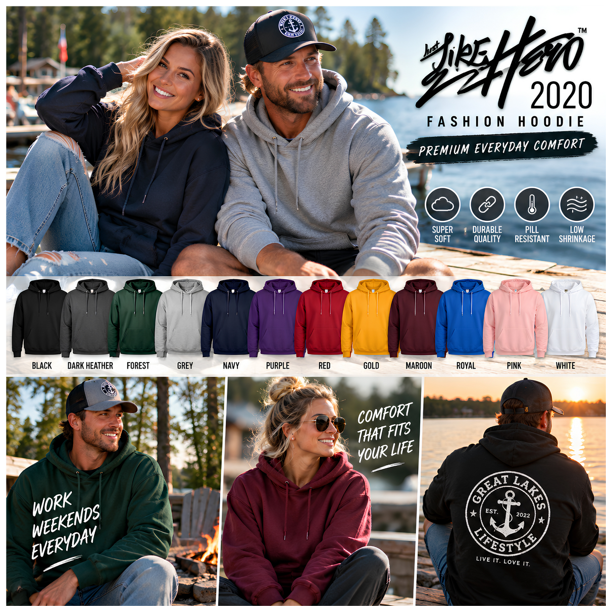 Just Like Hero 2020 Premium Fleece Hoodie – Your New Everyday Favourite