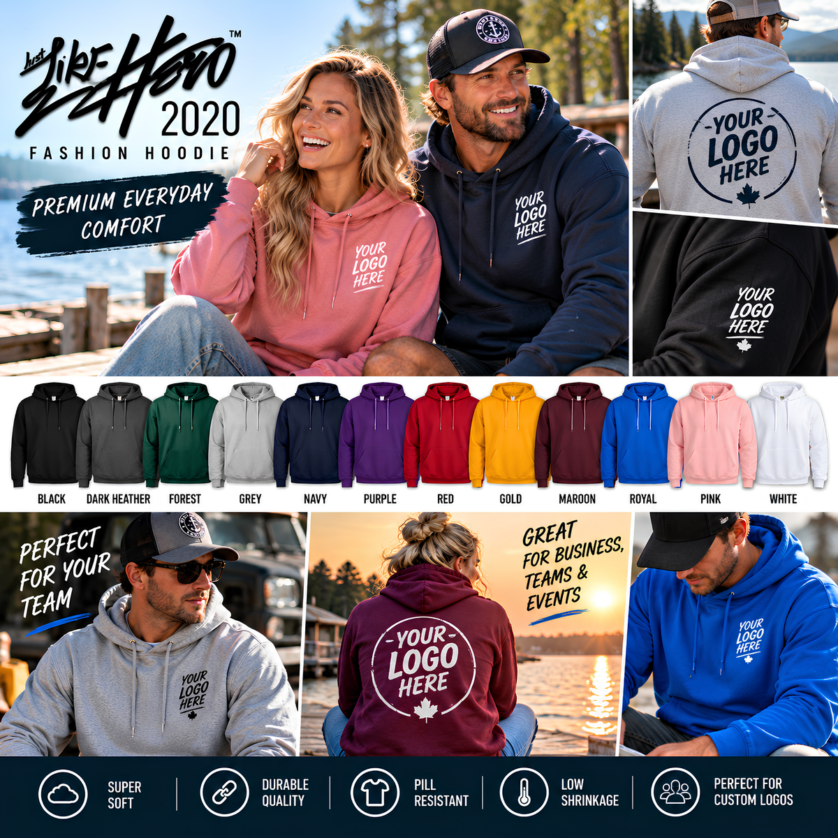Just Like Hero 2020 Premium Fleece Hoodie – Your New Everyday Favourite