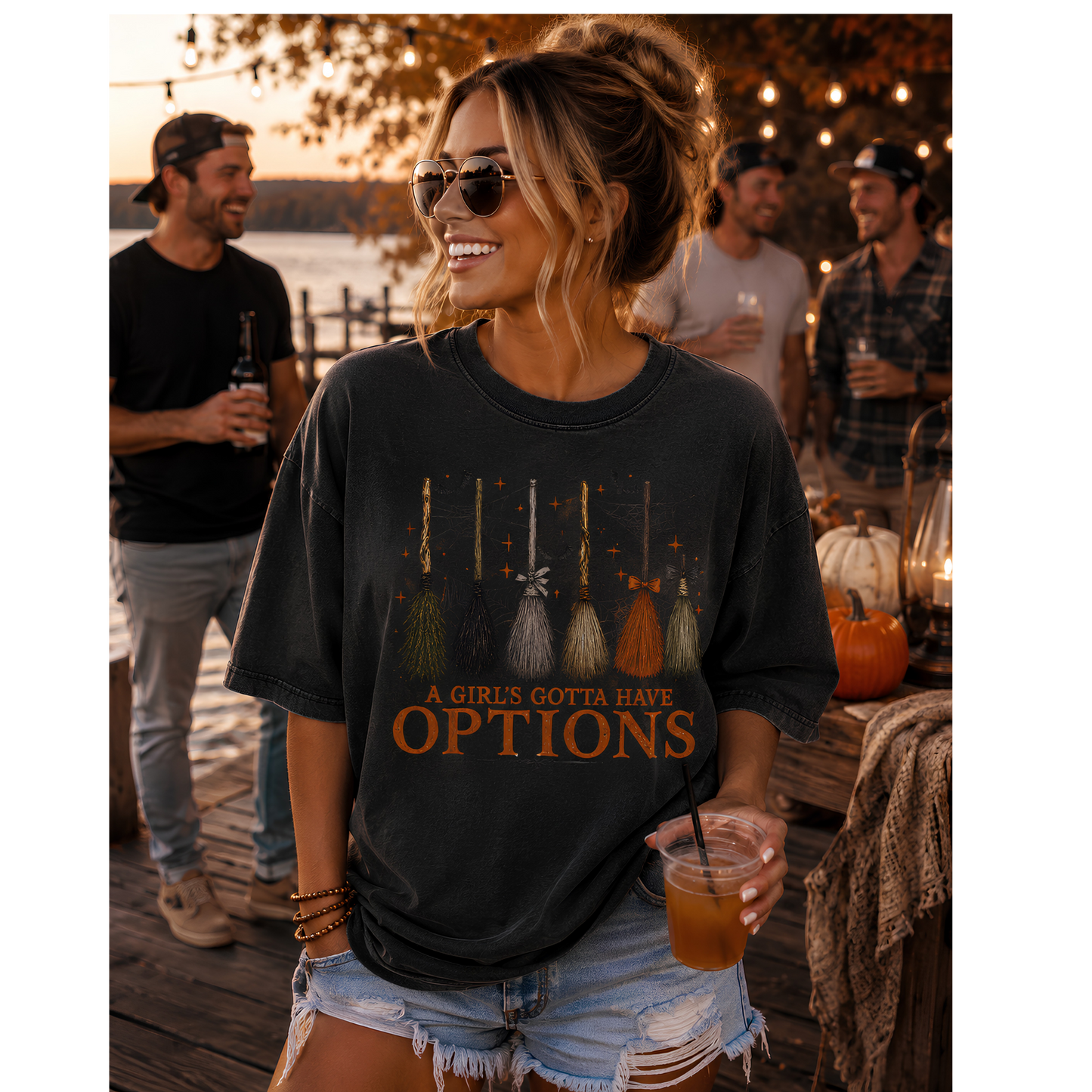 A Girl Has to Have Options Halloween Tee – Comfort Colors Pepper