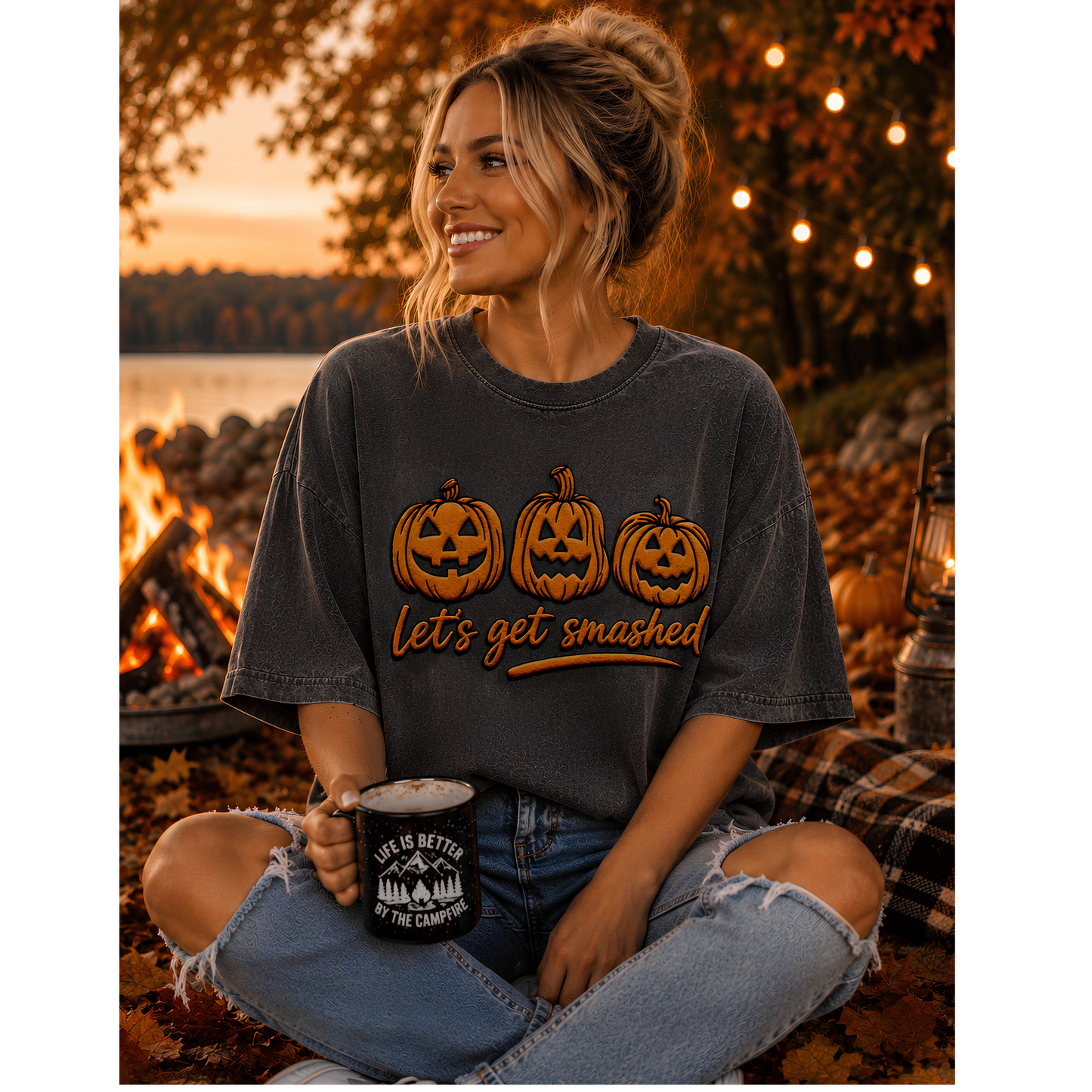 Let’s Get Smashed Pumpkin Halloween Tee – Comfort Colors
