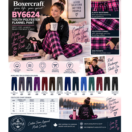 Boxercraft BY6624 Youth Flannel Lounge Pants