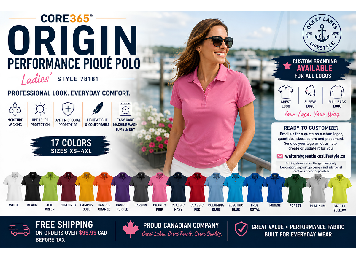 CORE365® Ladies’ Origin Performance Piqué Polo – 78181