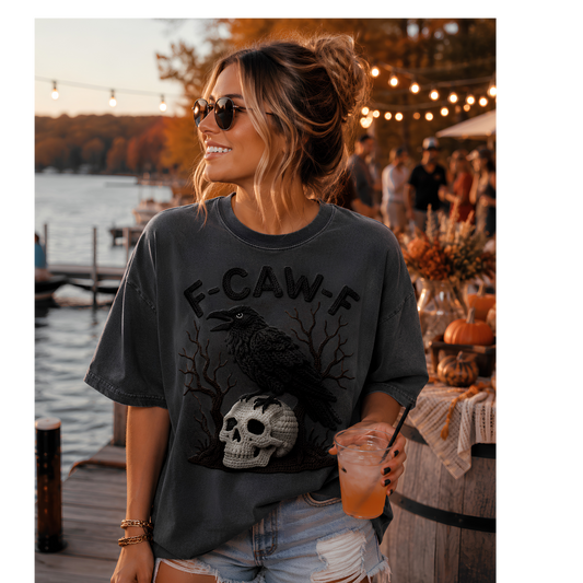 F-CAW-F Crocheted Raven Tee – Yarn Art Collection