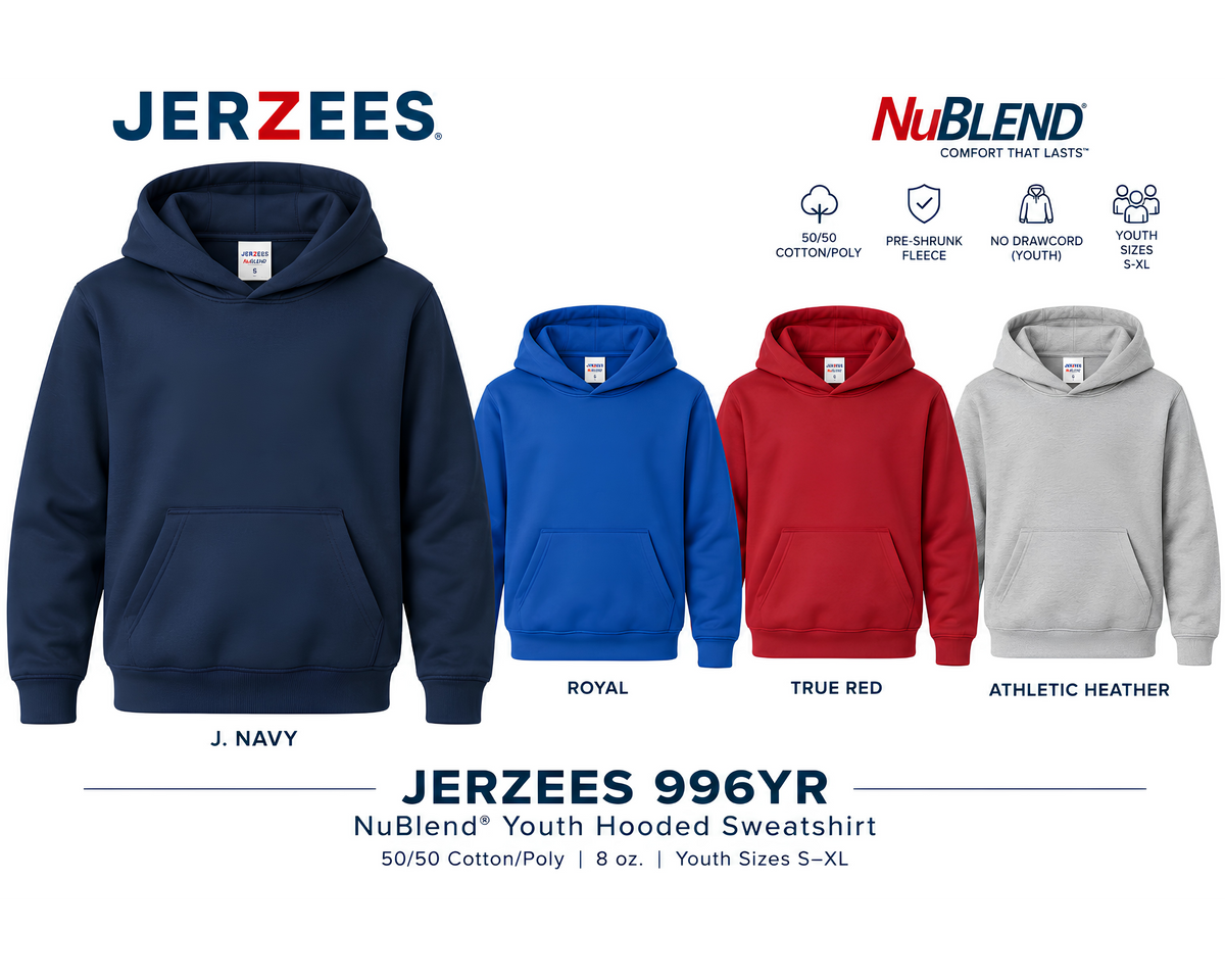 Jerzees 996YR NuBlend® Youth Pullover Hoodie