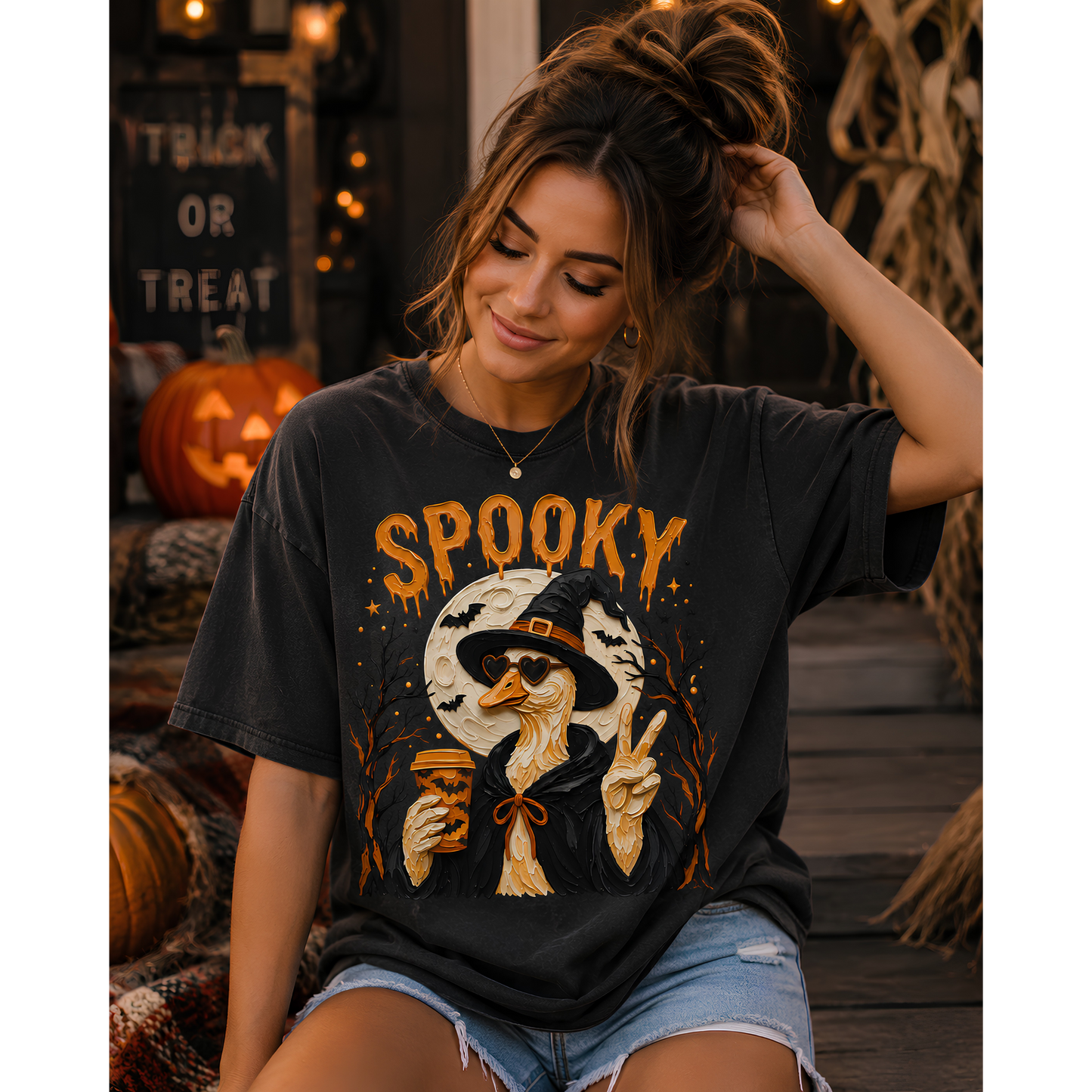 Spooky Goose Comfort Colors Tee – Funny Halloween Shirt